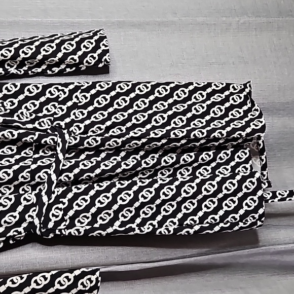 MARGARET JOSEPHS MACBETH COLLECTION BLACK AND WHITE ROMPER TIE SIDE - Picture 5 of 8